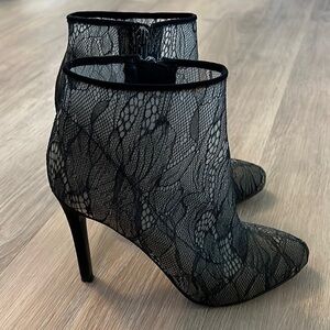 Jessica Simpson Black Lace Mesh Ankle Booties
